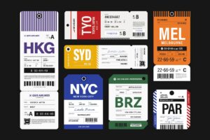 Luggage Tag Elements in AI EPS