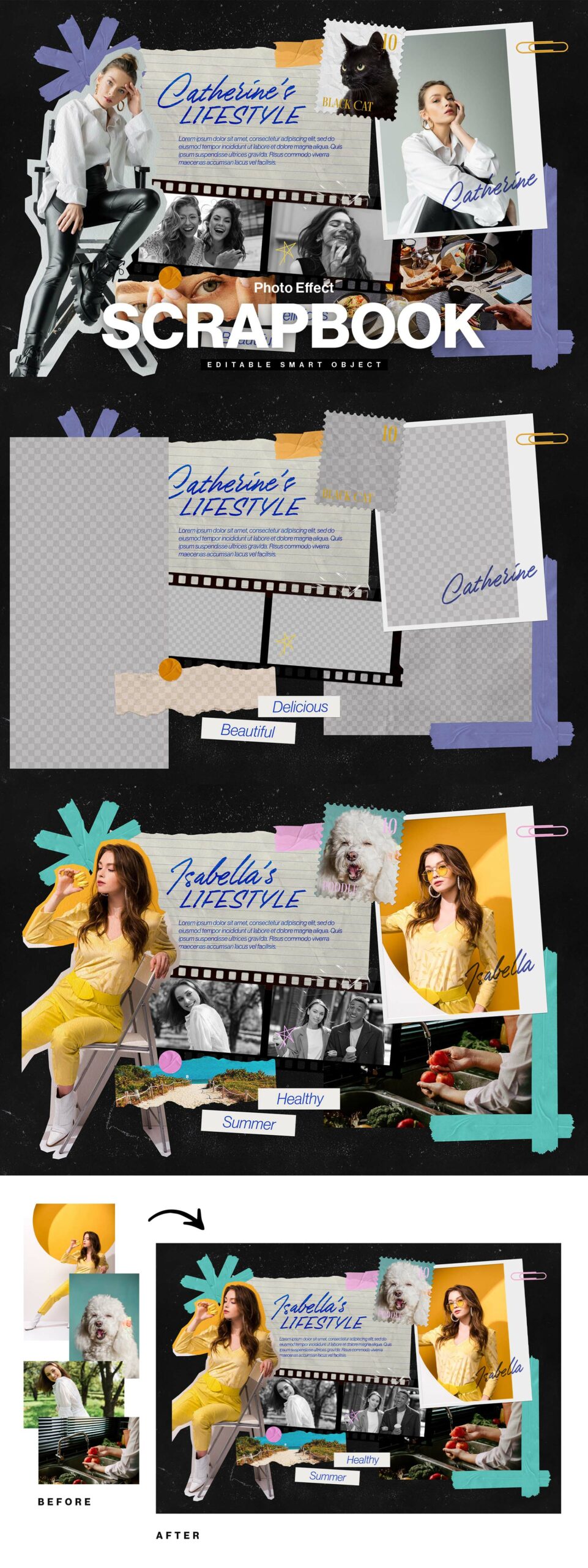 Scrapbook Mockup Template in PSD
