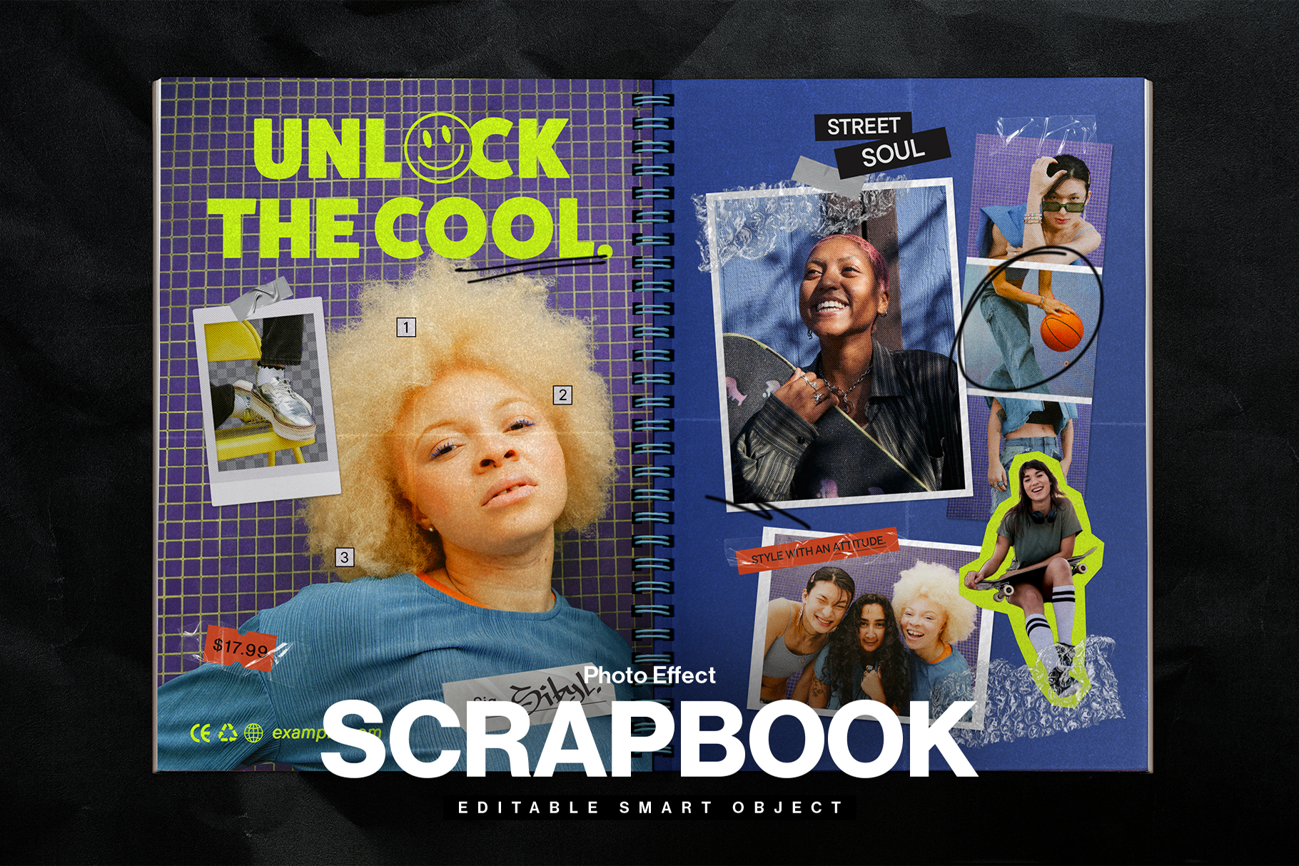 Scrapbook Notebook Mockup Template in PSD format