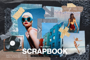 Scrapbook Photo Collage Template in PSD