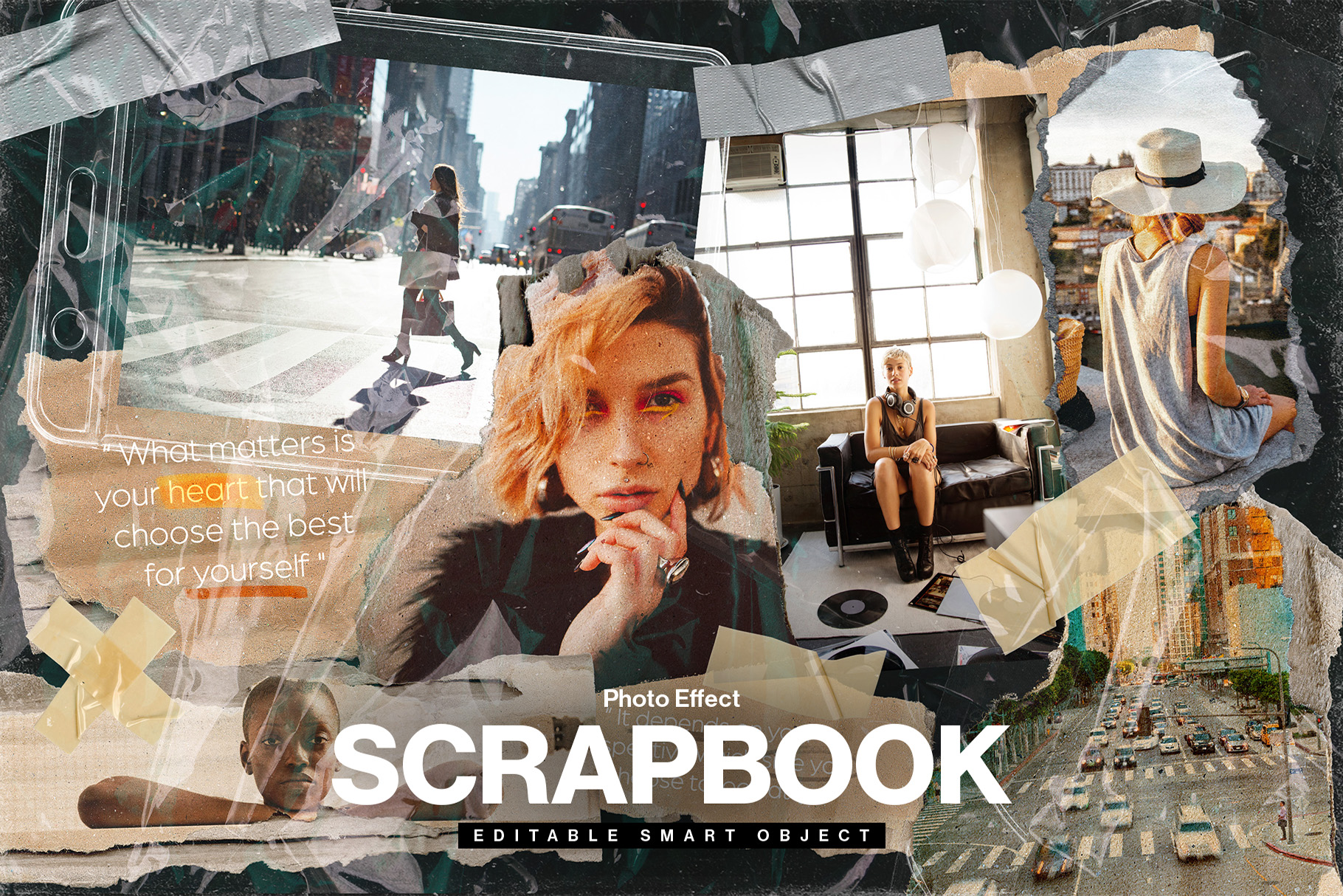 Scrapbook Photo Collage Template in PSD
