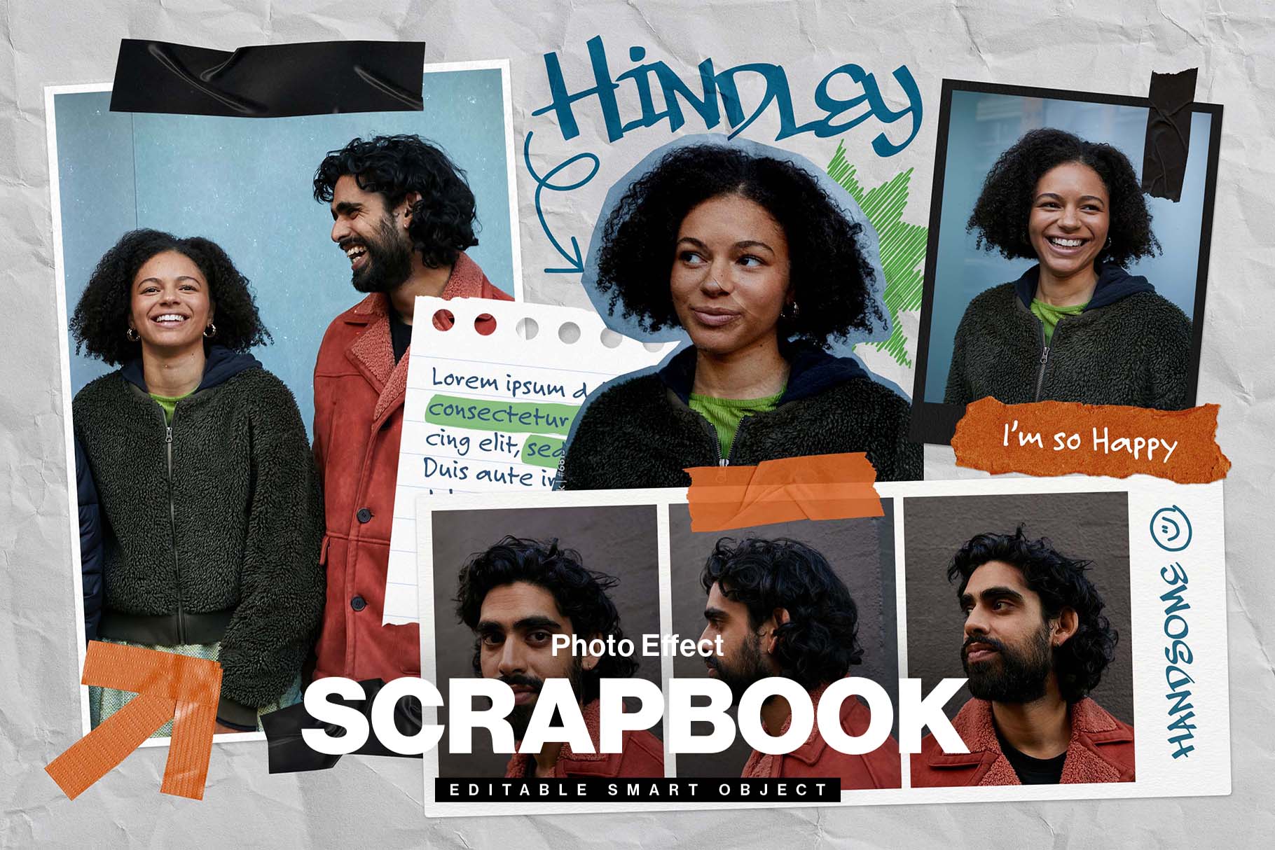 Scrapbook Photo Collage Template in PSD