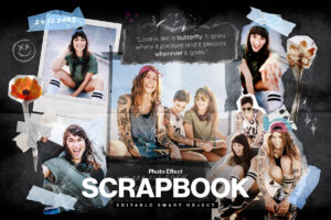 Scrapbook Photo Collage Template in PSD