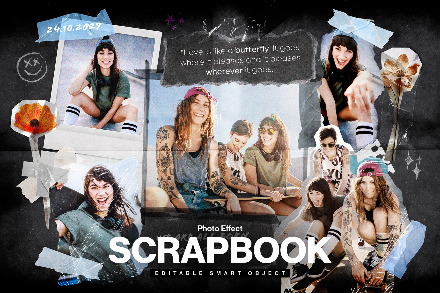 Scrapbook Photo Collage Template in PSD