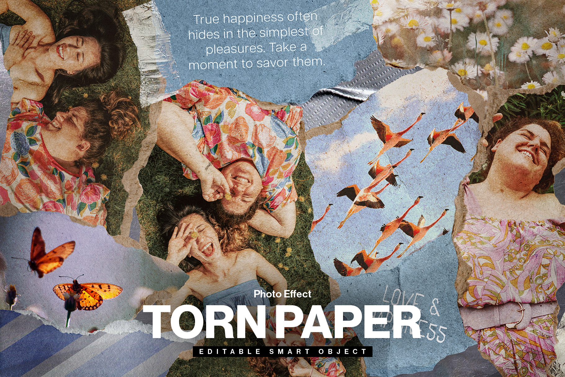 Torn Paper Photo Effect Template in PSD