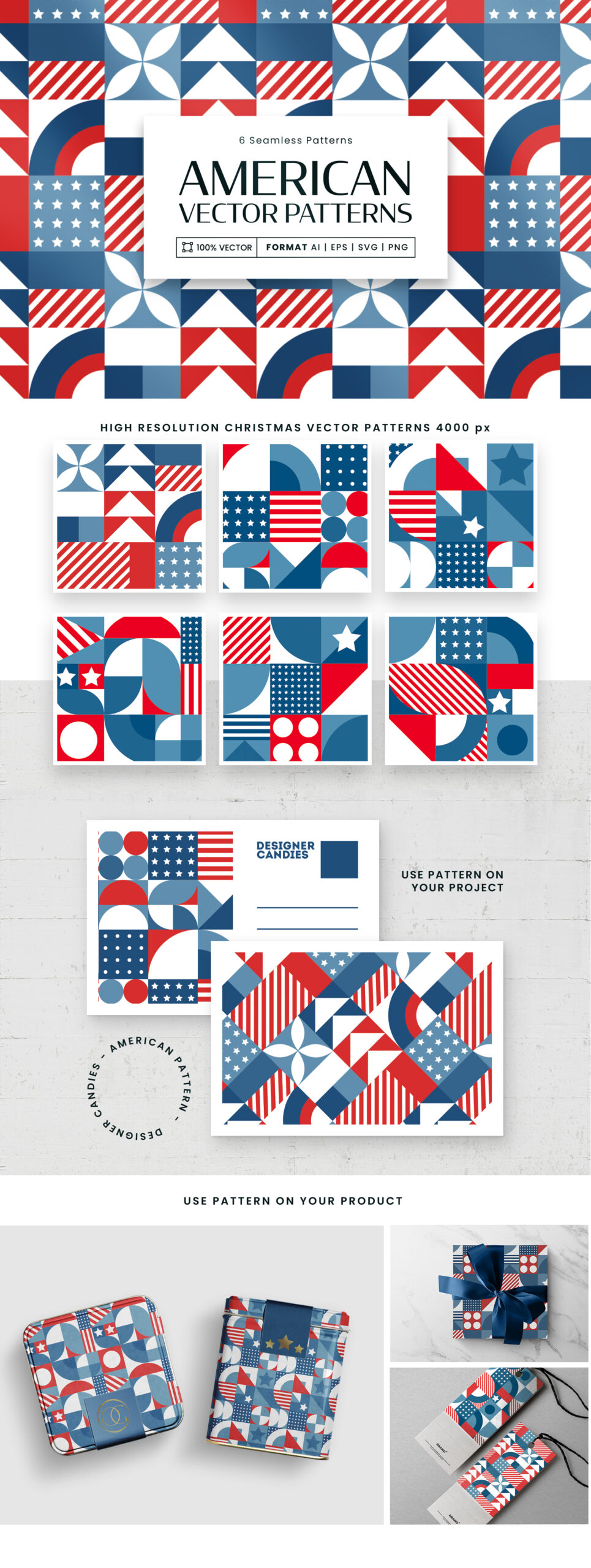 American Patterns in AI EPS PNG & SVG