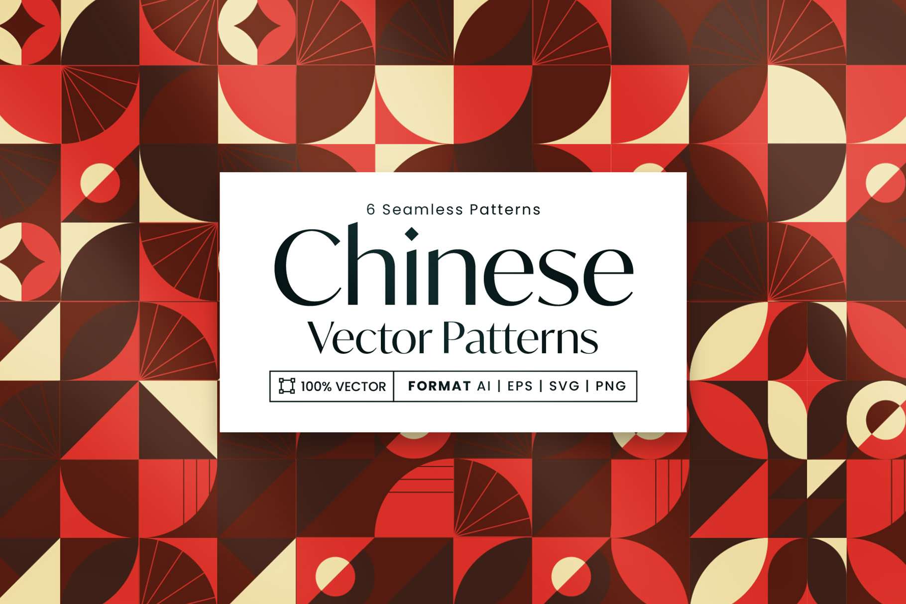 Modern Chinese Patterns Set in AI EPS PNG SVG