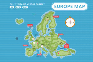 Europe Map Illustration in AI EPS