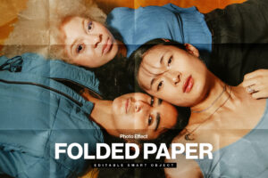 Folded Paper Photo Effect Template in PSD format