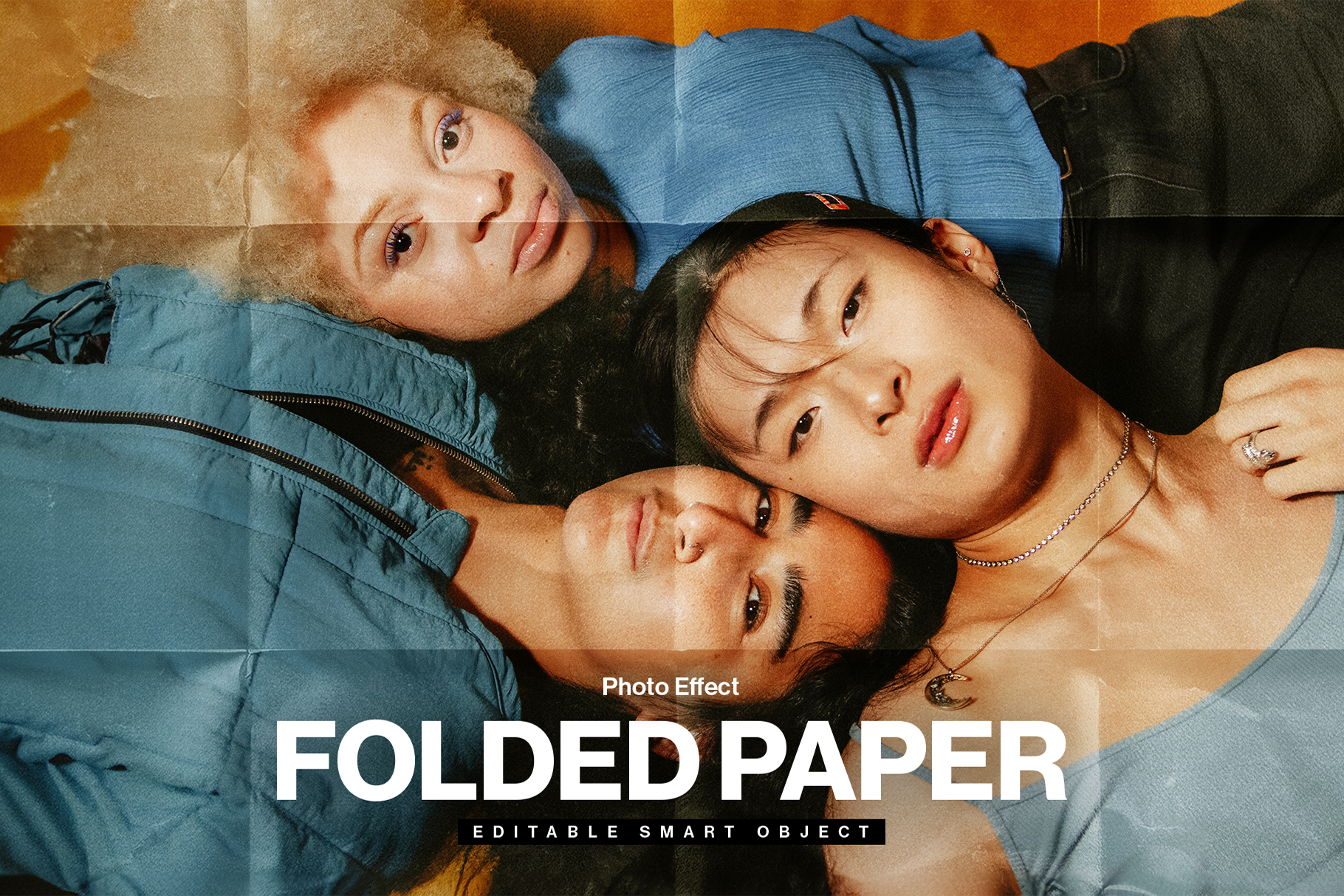 Folded Paper Photo Effect Template in PSD format