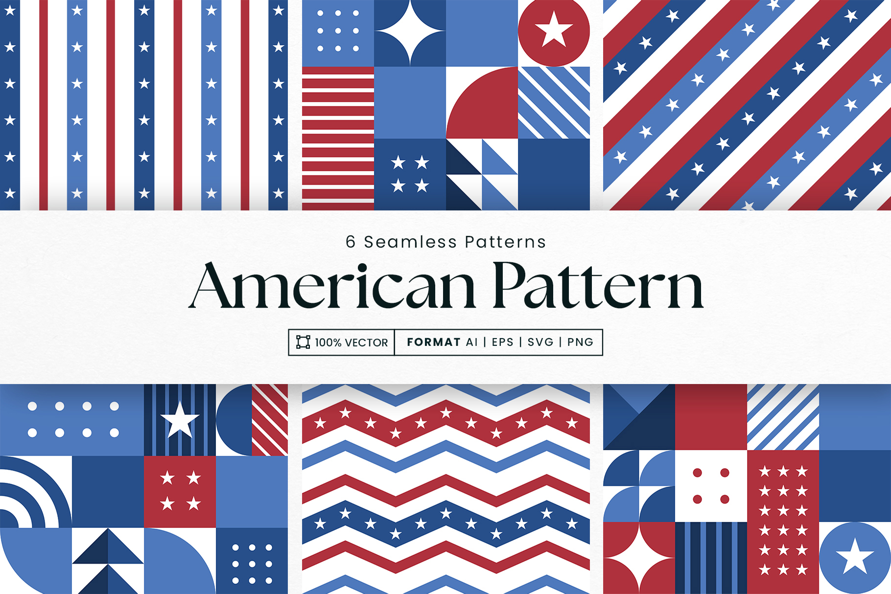 Modern American Patterns in AI EPS PNG SVG