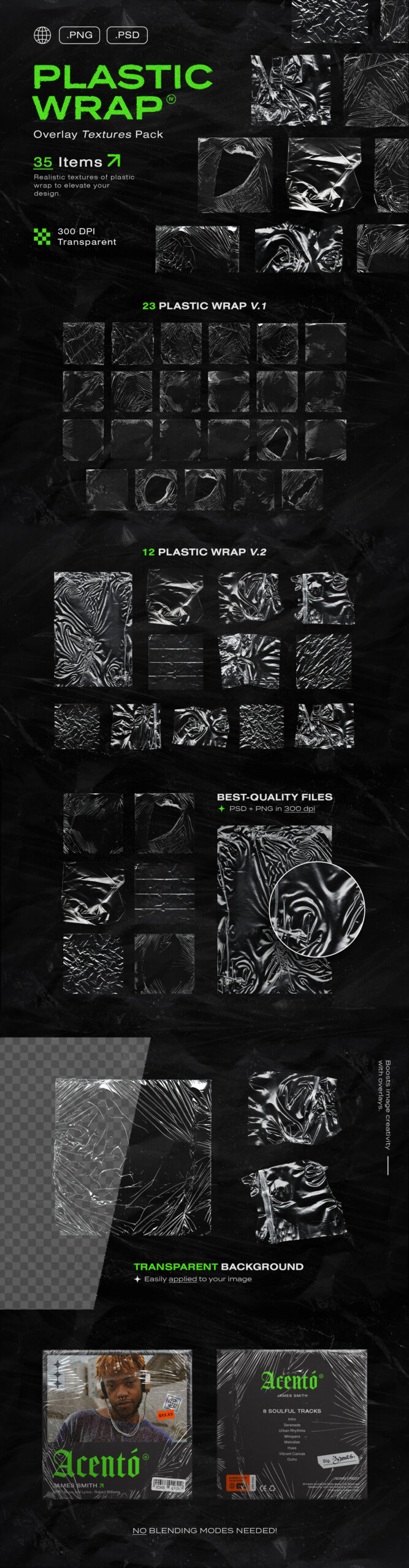 Plastic Wrap Overlay Textures Pack in PSD PNG