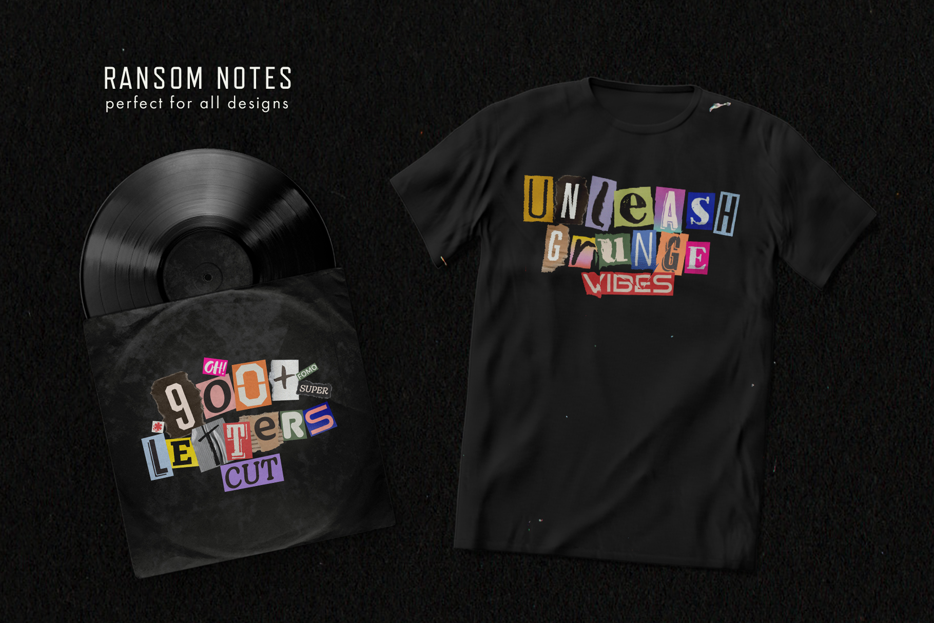 Ransom Note Letters Set in PSD PNG PAT