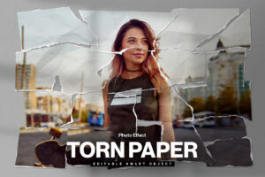 Torn Paper Photo Effect Template in PSD
