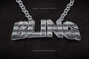 Bling Text Effect in Photoshop PSD format