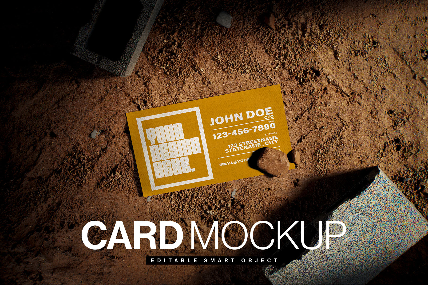 Business Card Mockup Template in PSD