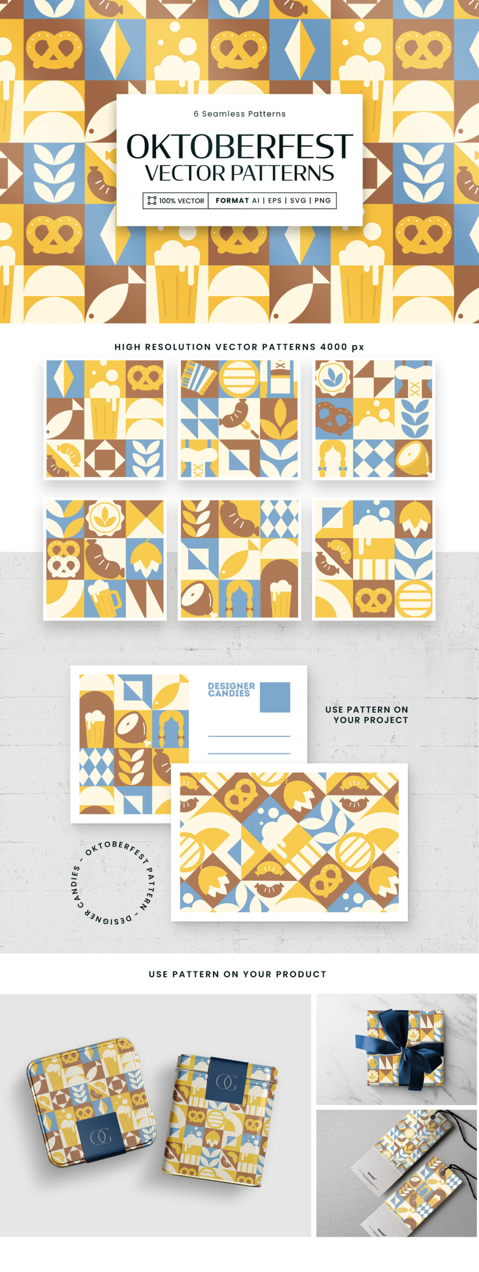 Oktoberfest Patterns in AI EPS PNG
