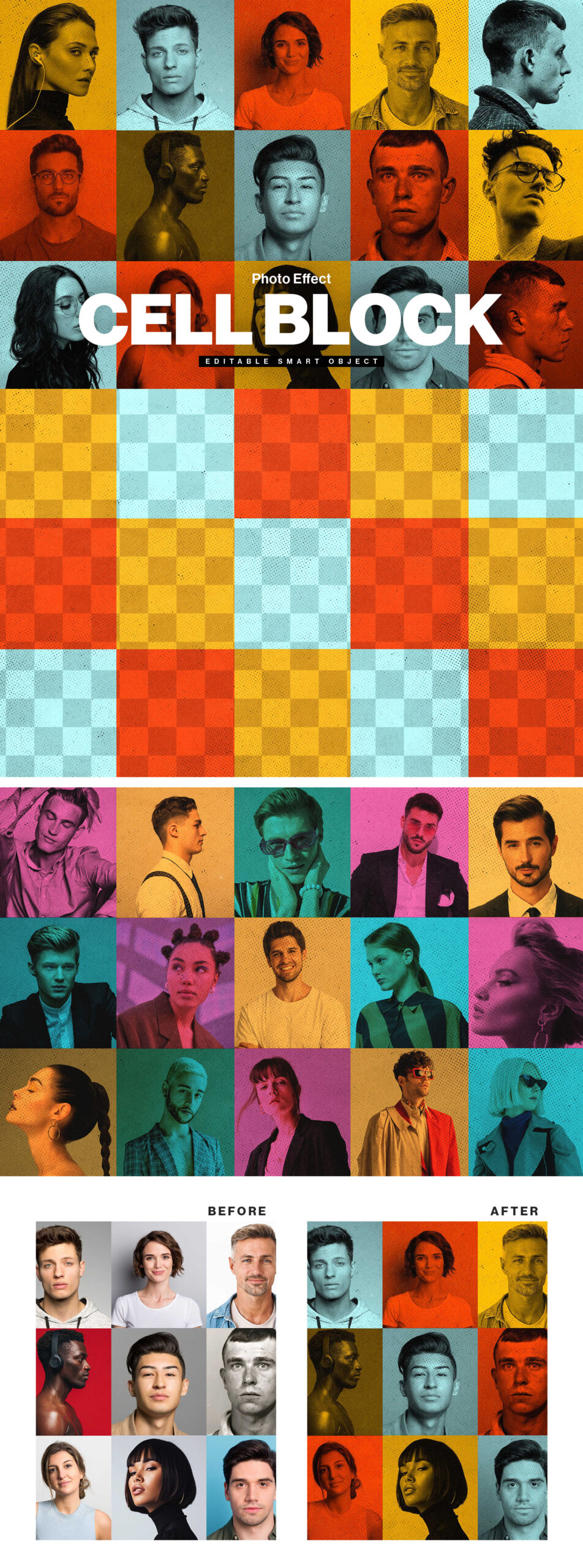 Photo Collage Mockup Template in PSD