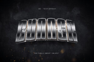3D Metal Text Effect Template in PSD