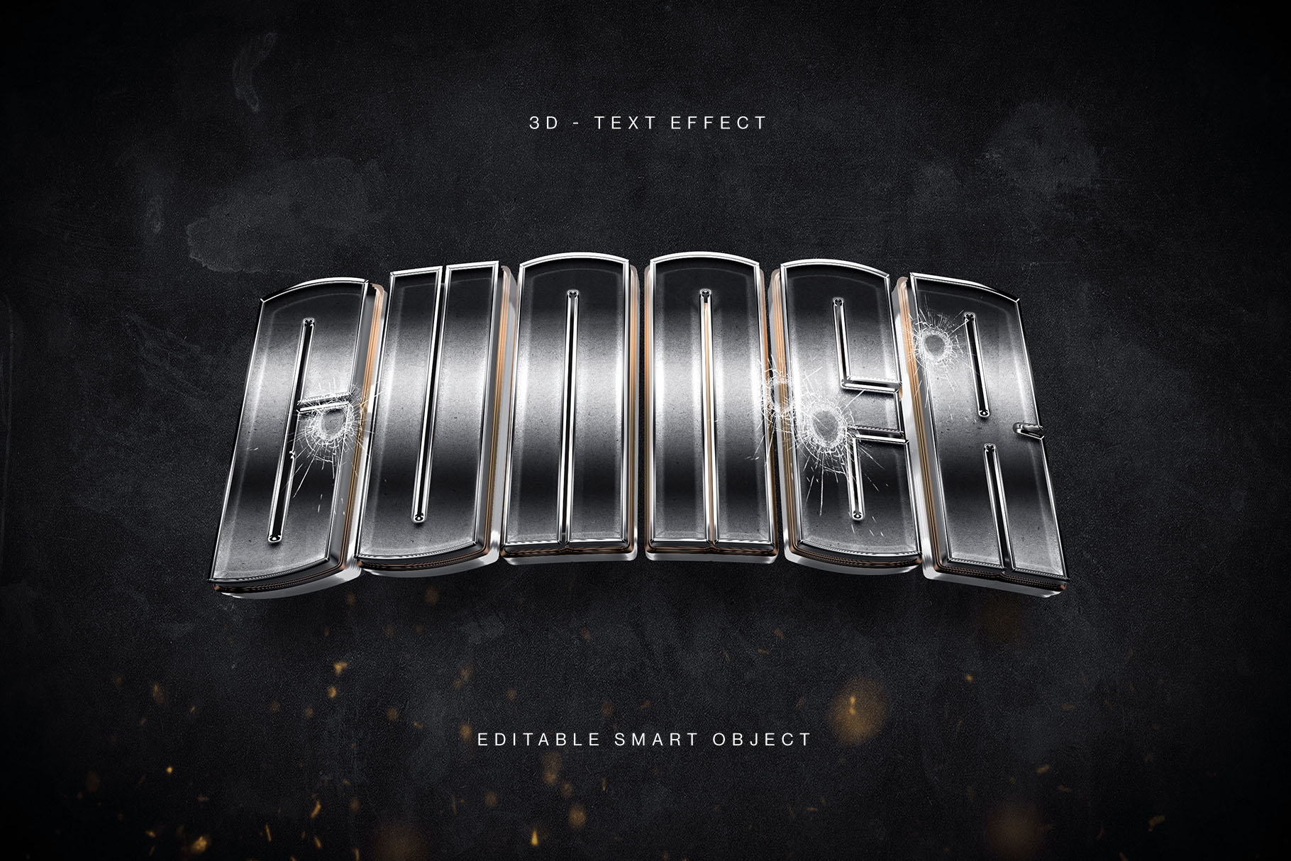 3D Metal Text Effect Template in PSD