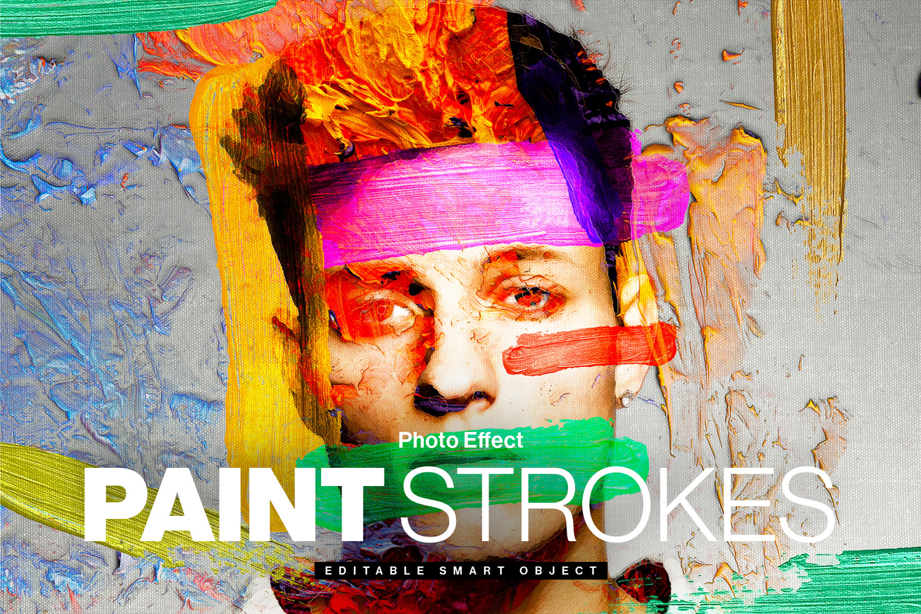 Artistic Paint Photo Effect Template in PSD