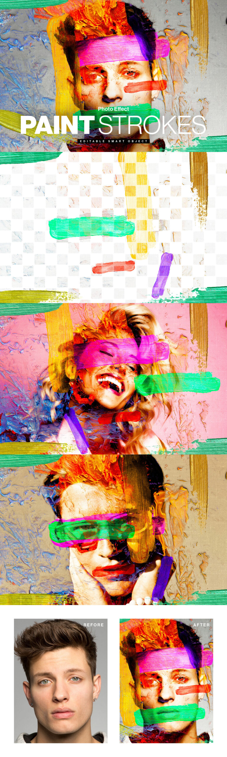 Artistic Paint Photo Effect Template in PSD