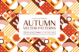 Autumn Patterns Set in AI EPS PNG & SVG