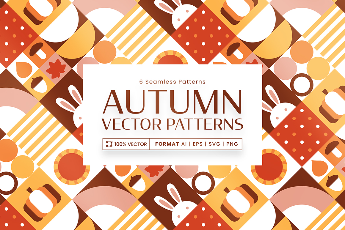 Autumn Patterns Set in AI EPS PNG & SVG