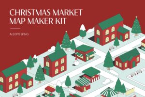 Christmas Market Map Maker Kit in AI EPS PNG & SVG