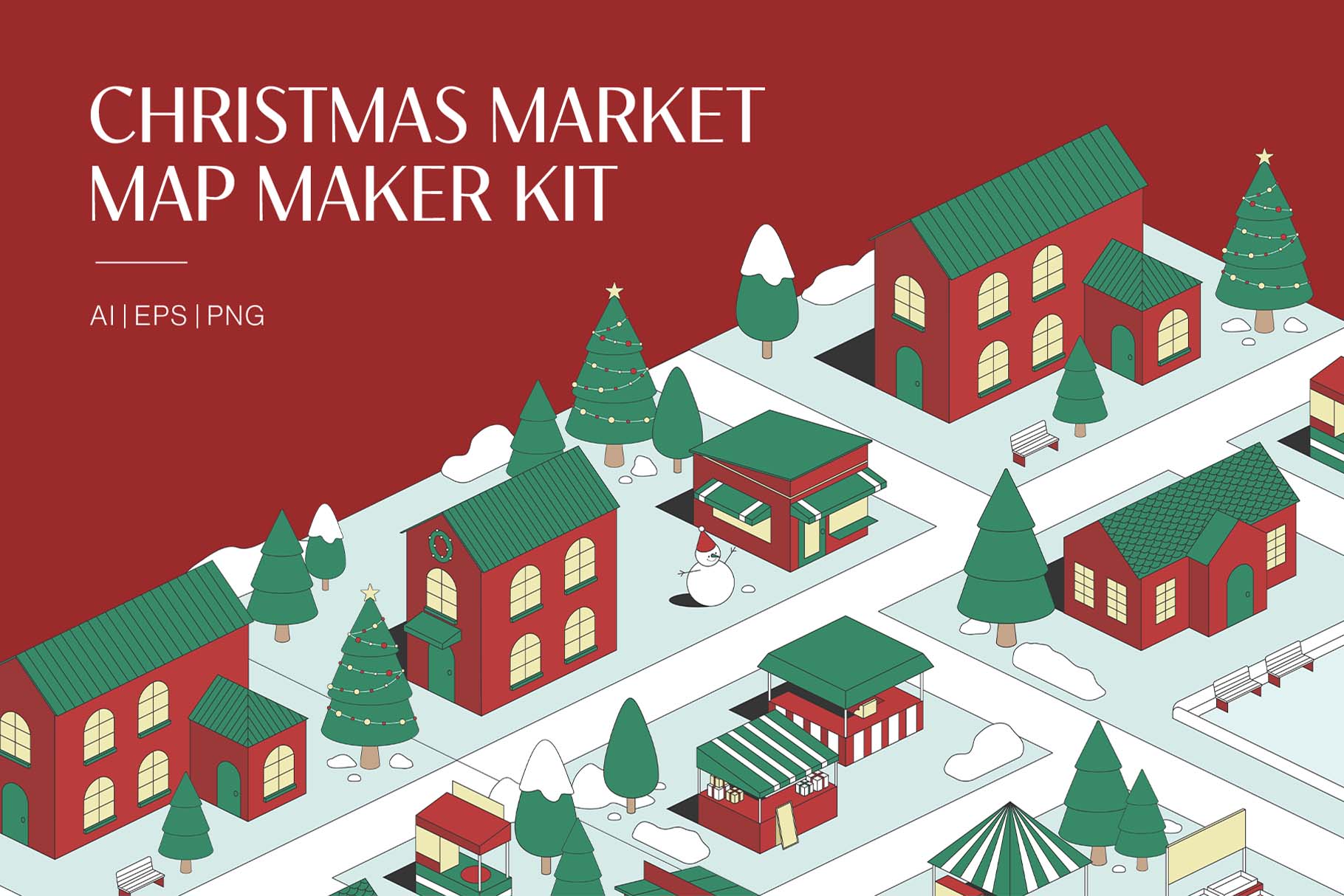 Christmas Market Map Maker Kit in AI EPS PNG & SVG