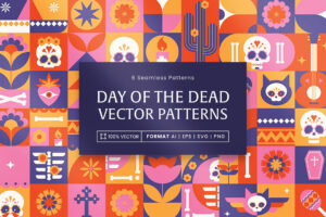 Day of the Dead Patterns Set in AI EPS PNG & SVG