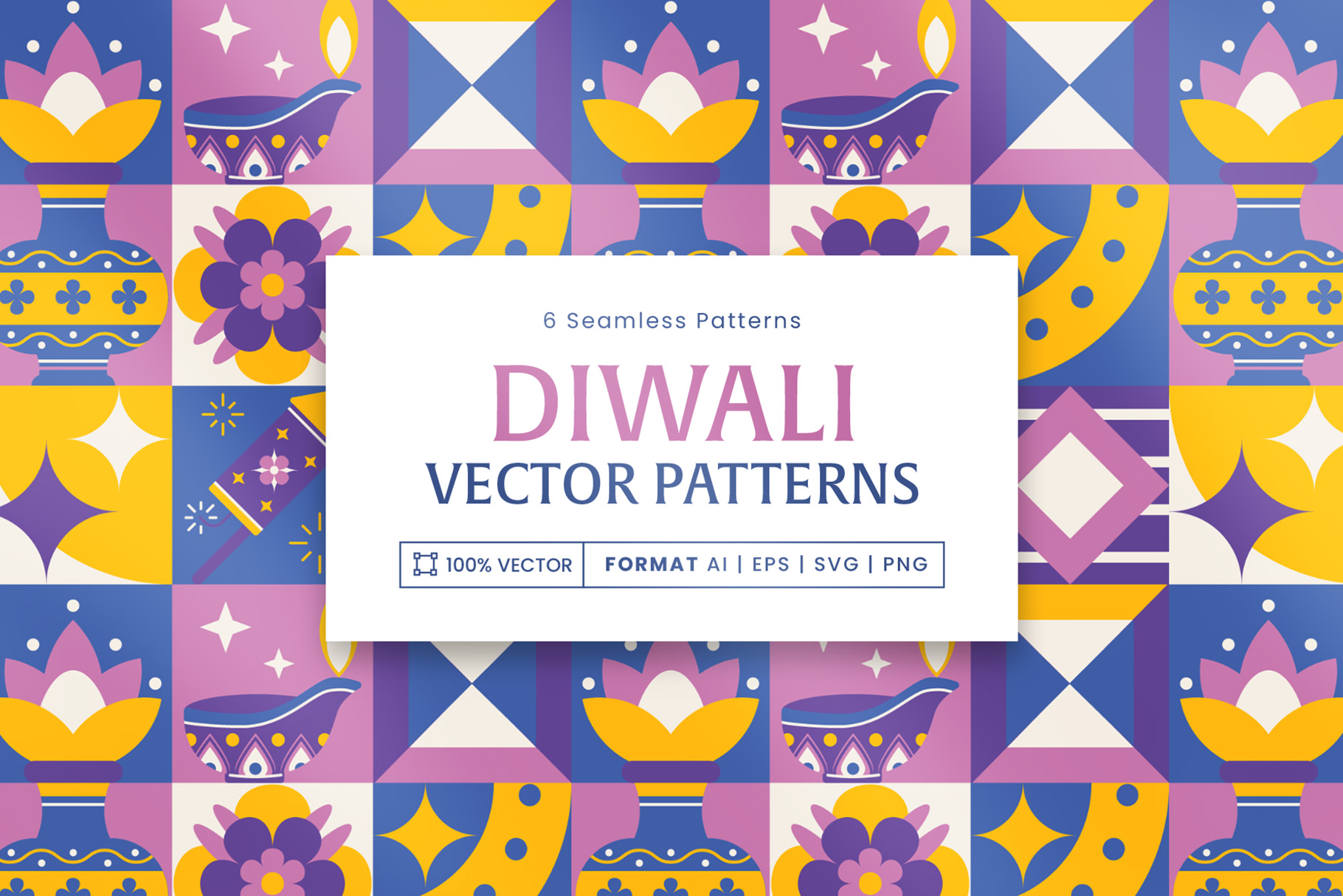 Diwali Patterns Set in AI EPS PNG & SVG