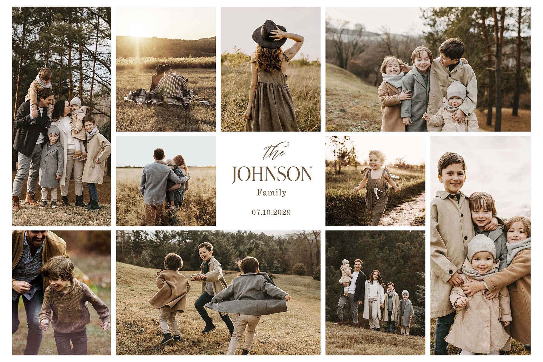Family Photo Collage Template in PSD