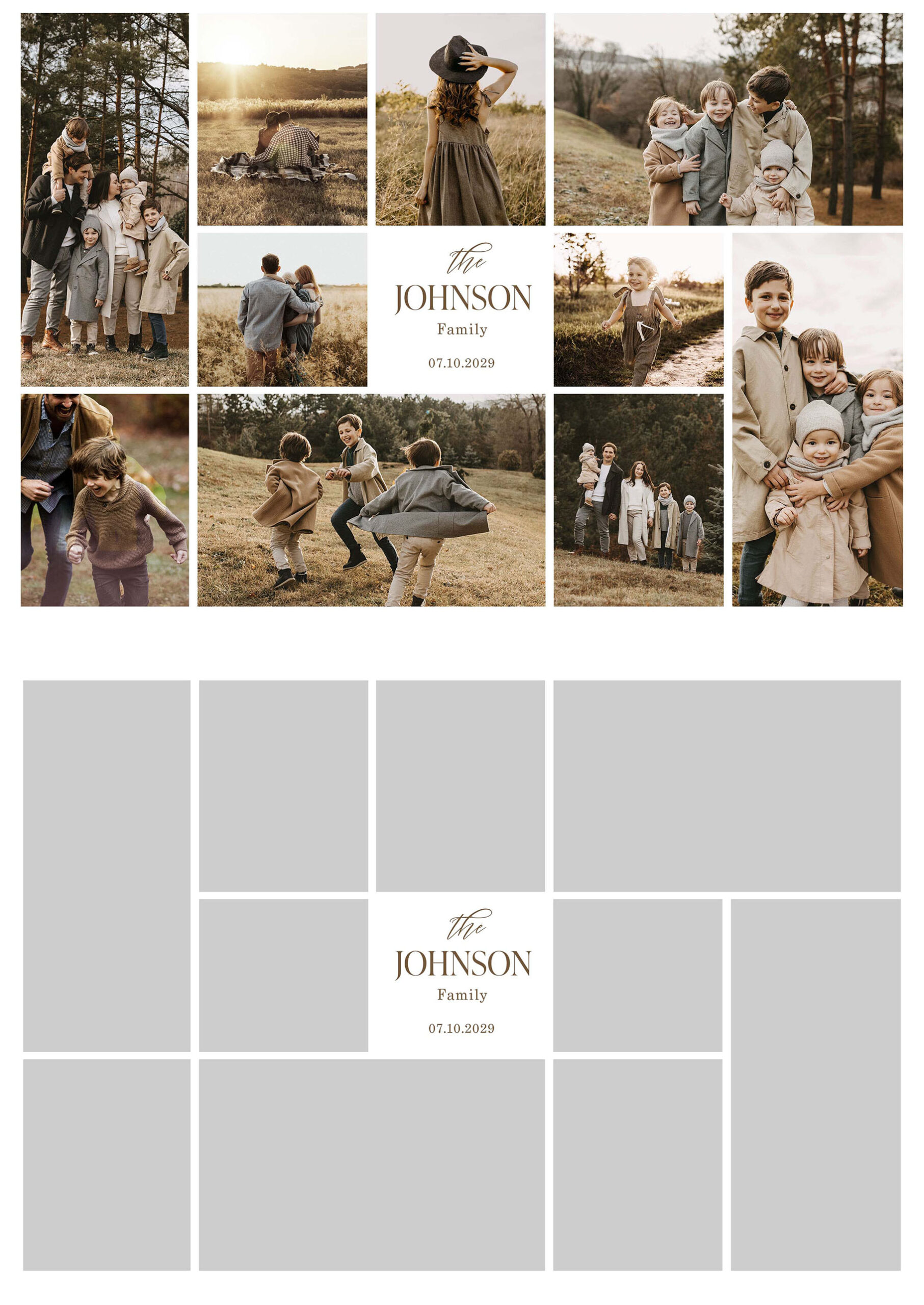 Family Photo Collage Template in PSD