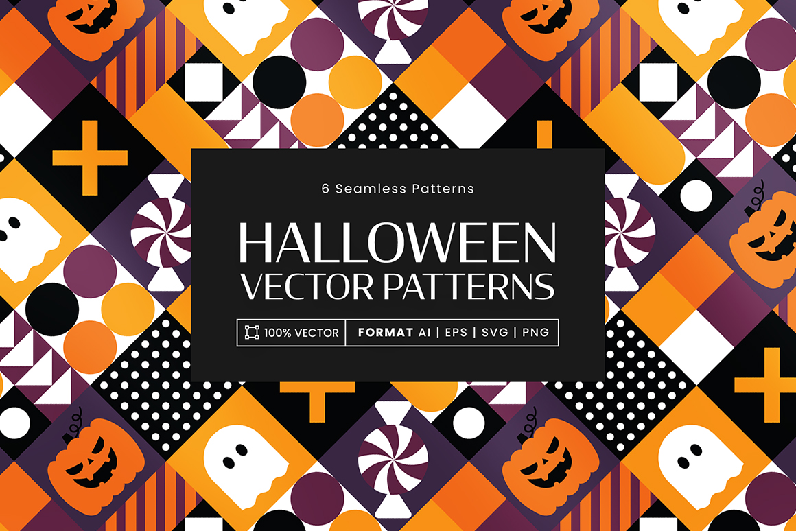 Halloween Patterns Set in AI EPS PNG & SVG