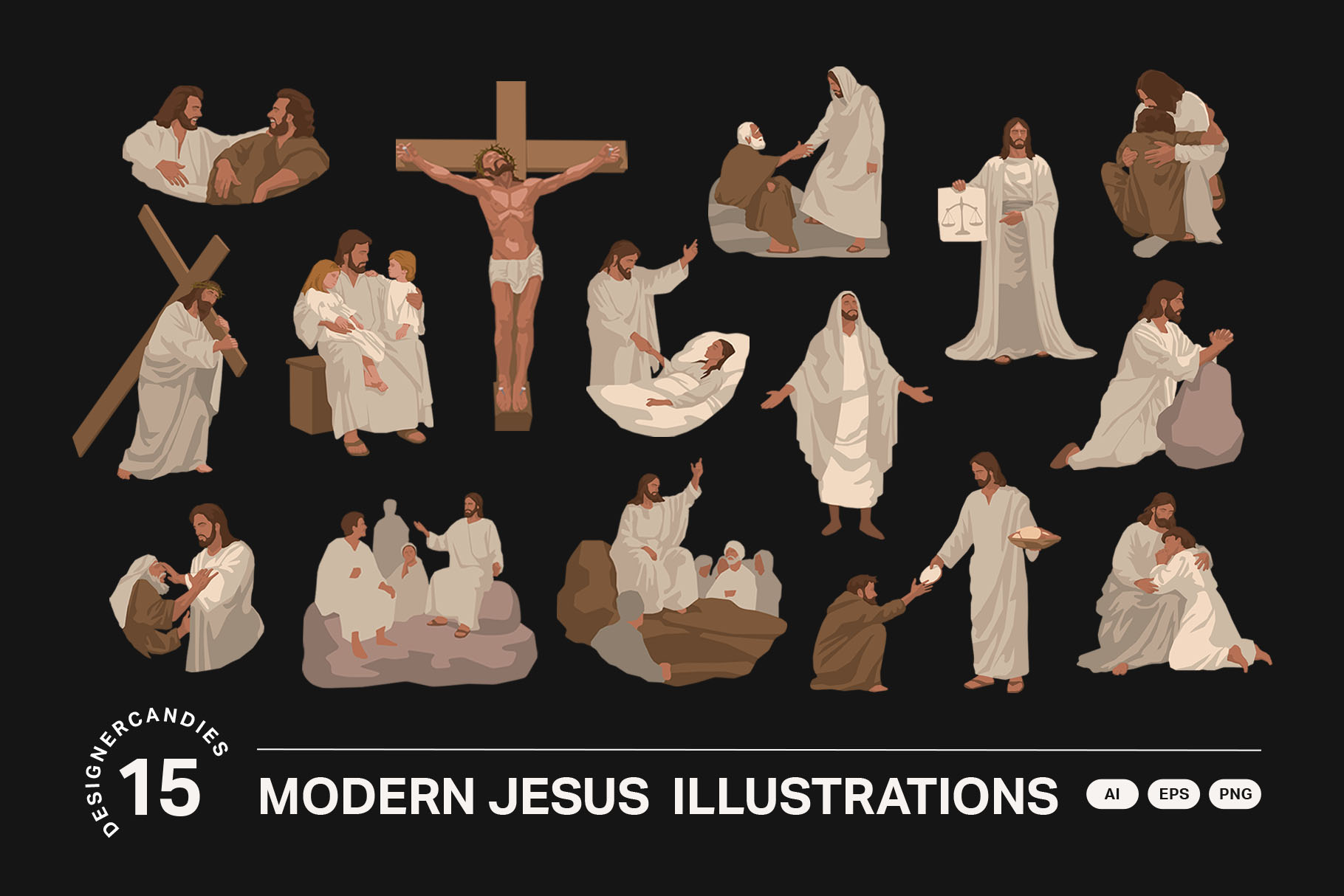 Jesus Illustrations in AI EPS & PNG
