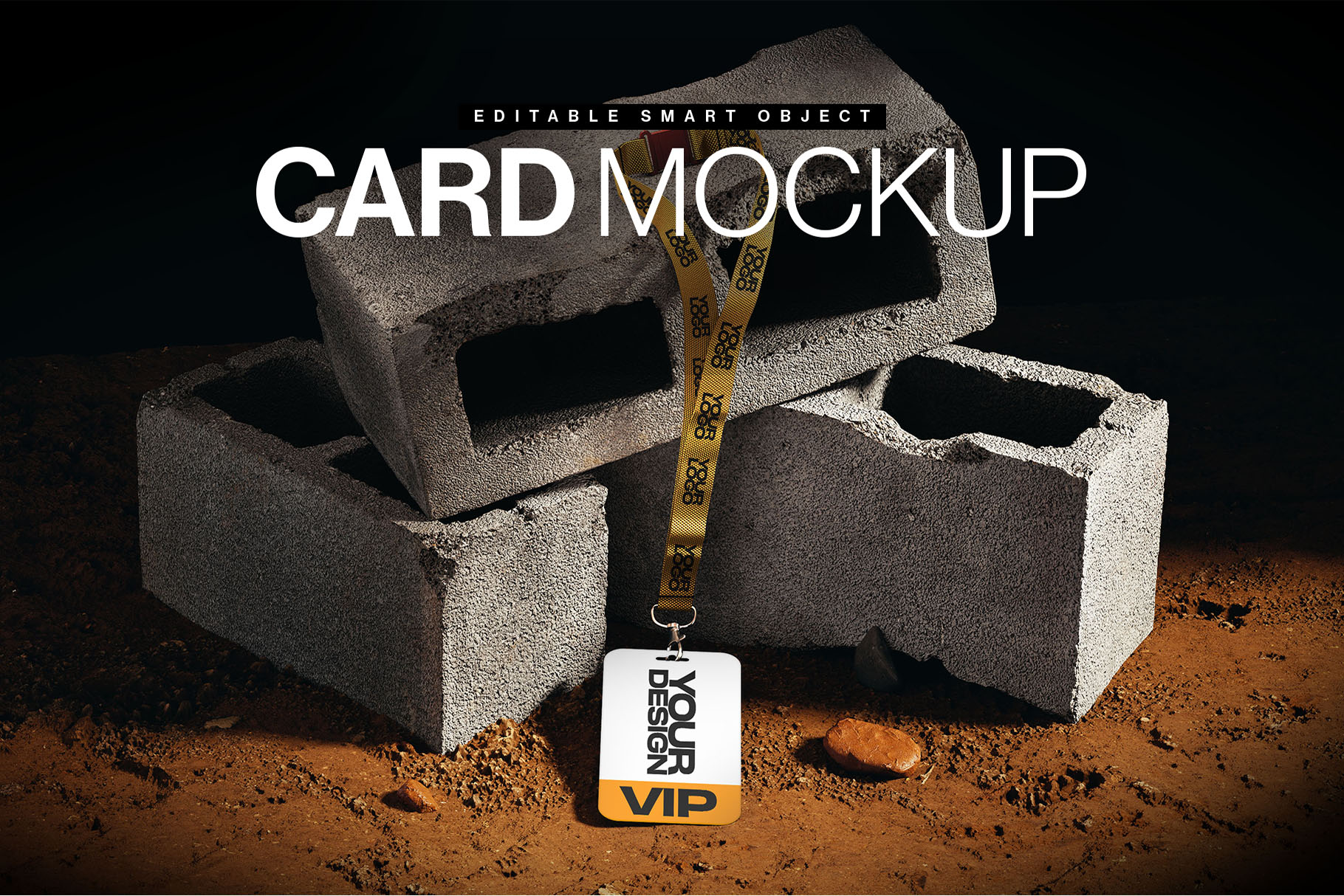 Lanyard Card Mockup Template in PSD