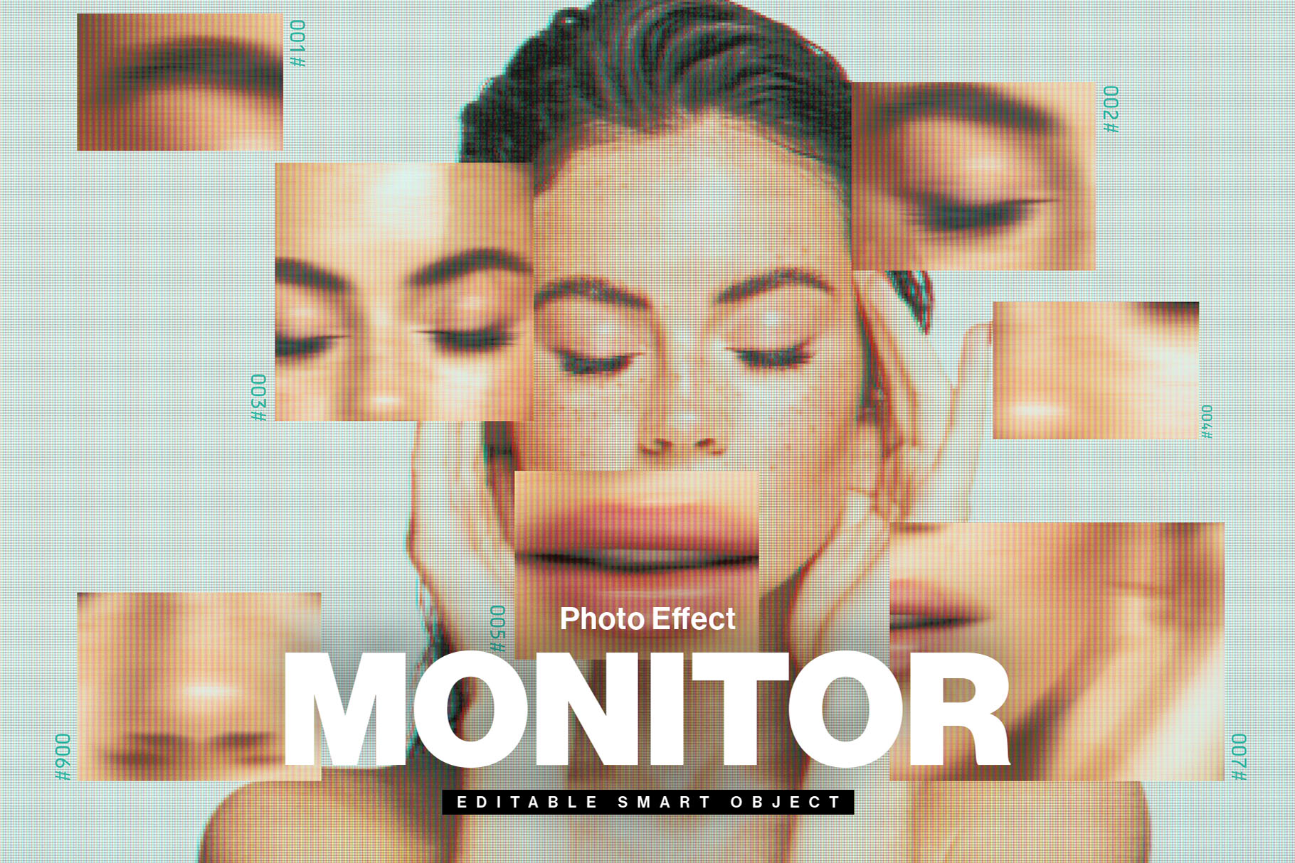 Monitor Photo Effect Template in PSD
