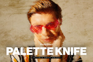 Palette Knife Photo Effect Template in PSD
