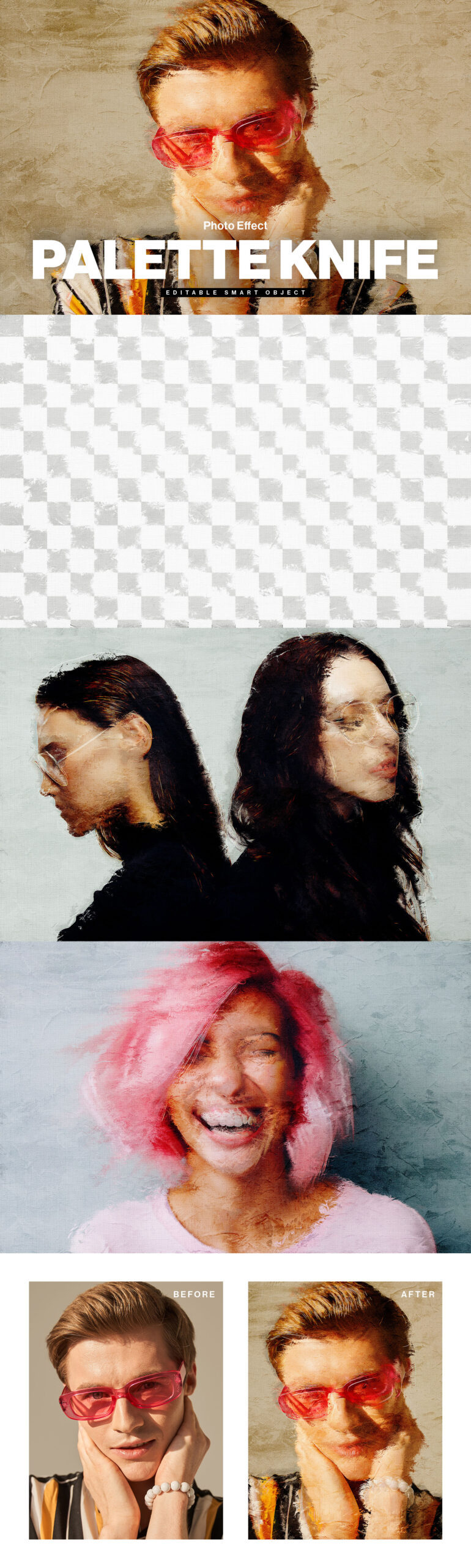 Palette Knife Photo Effect Template in PSD