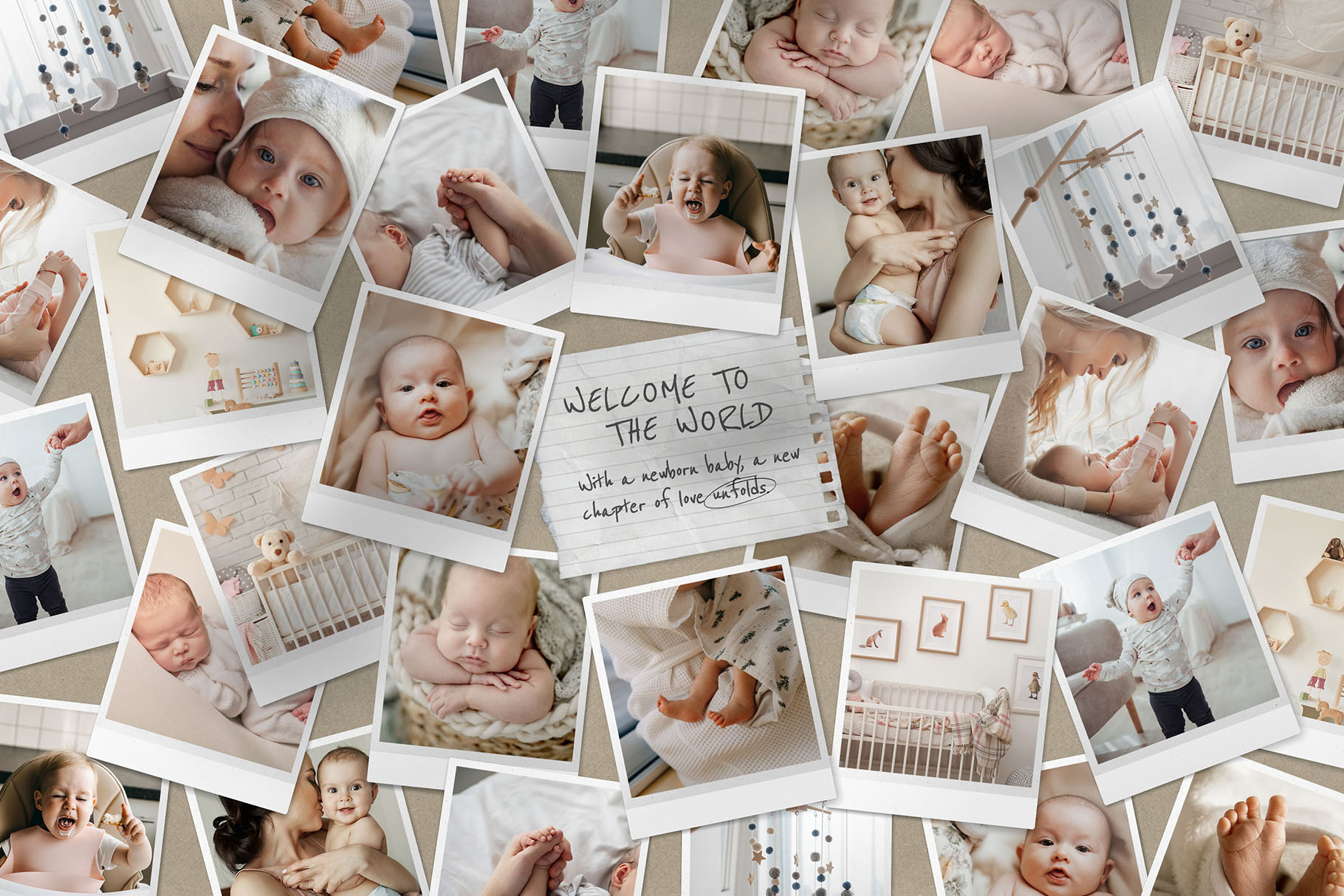 Polaroid Photo Collage Template in PSD