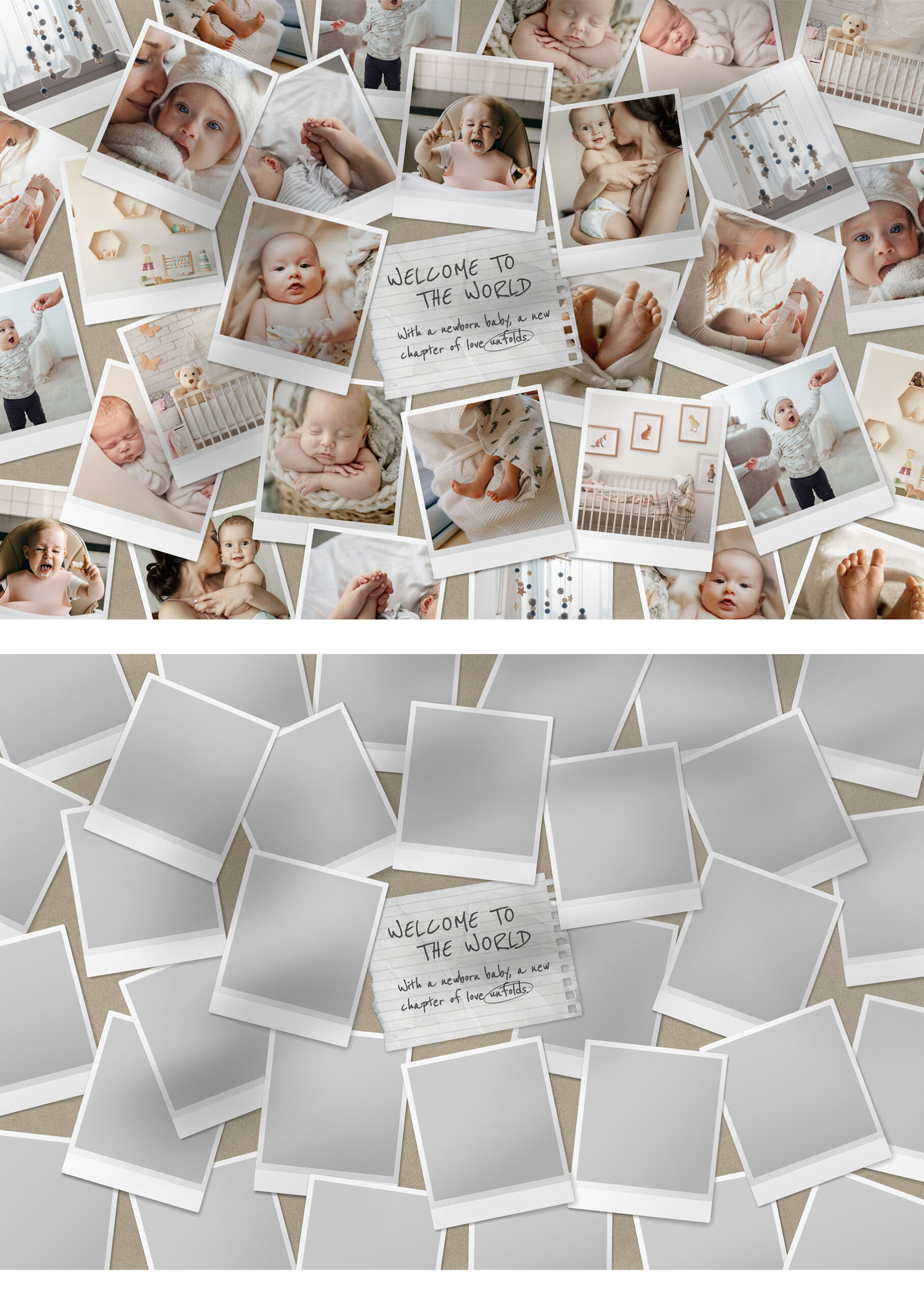 Polaroid Photo Collage Template in PSD