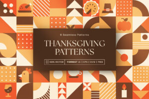 Thanksgiving Patterns Set in AI EPS PNG & SVG