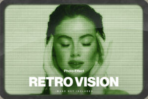 Vintage Screen Pixel Effect Template PSD