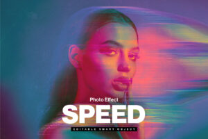 Abstract Speed Blur Photo Effect Template in PSD