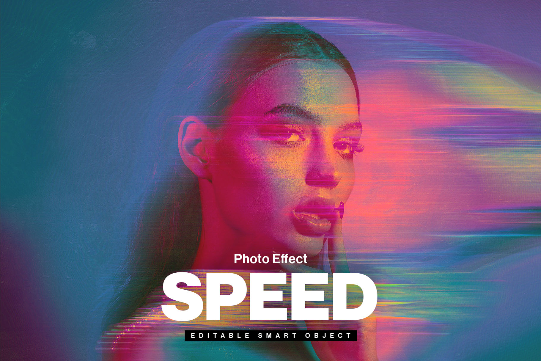 Abstract Speed Blur Photo Effect Template in PSD