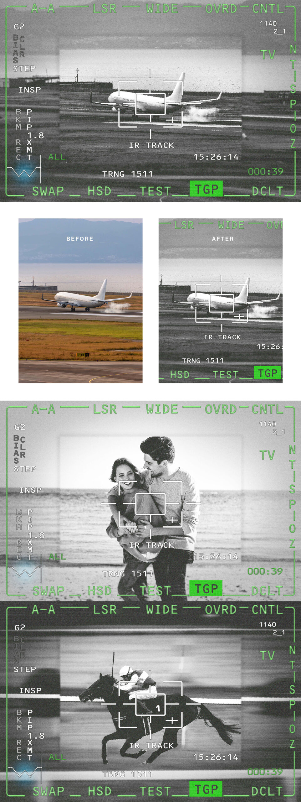 CCTV Camera HUD Photo Effect Template in PSD
