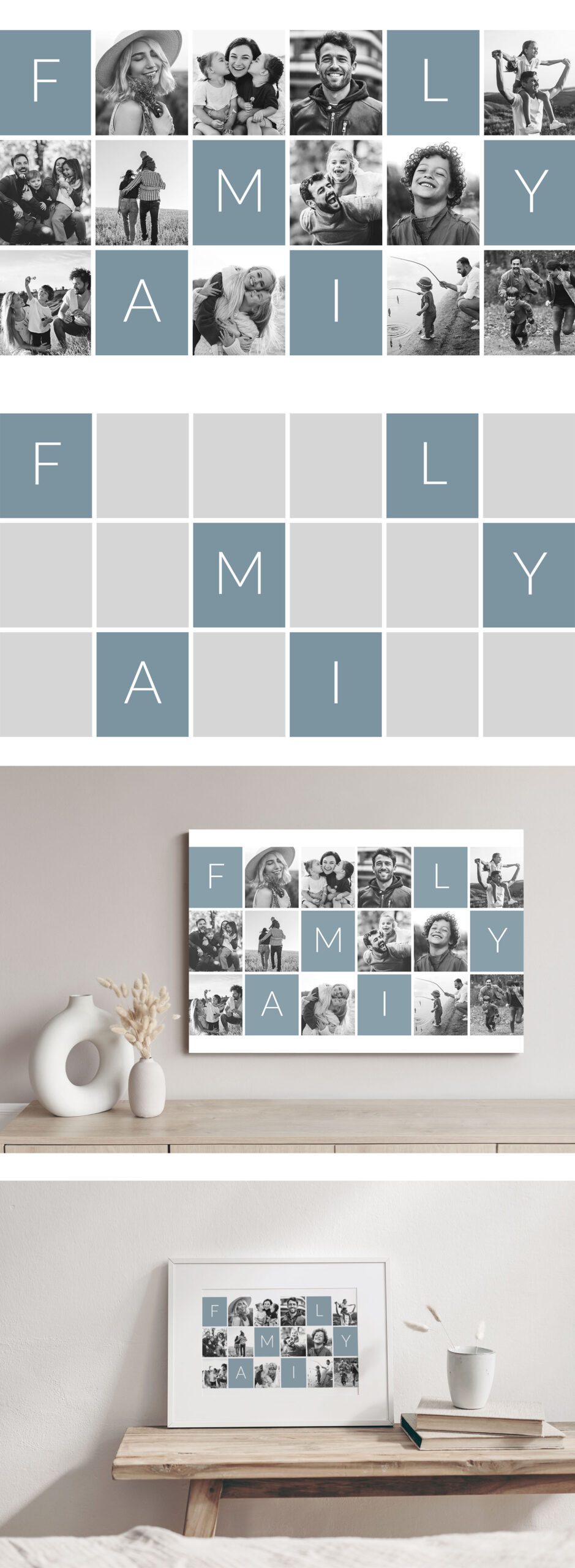 Family Photo Collage Template in PSD