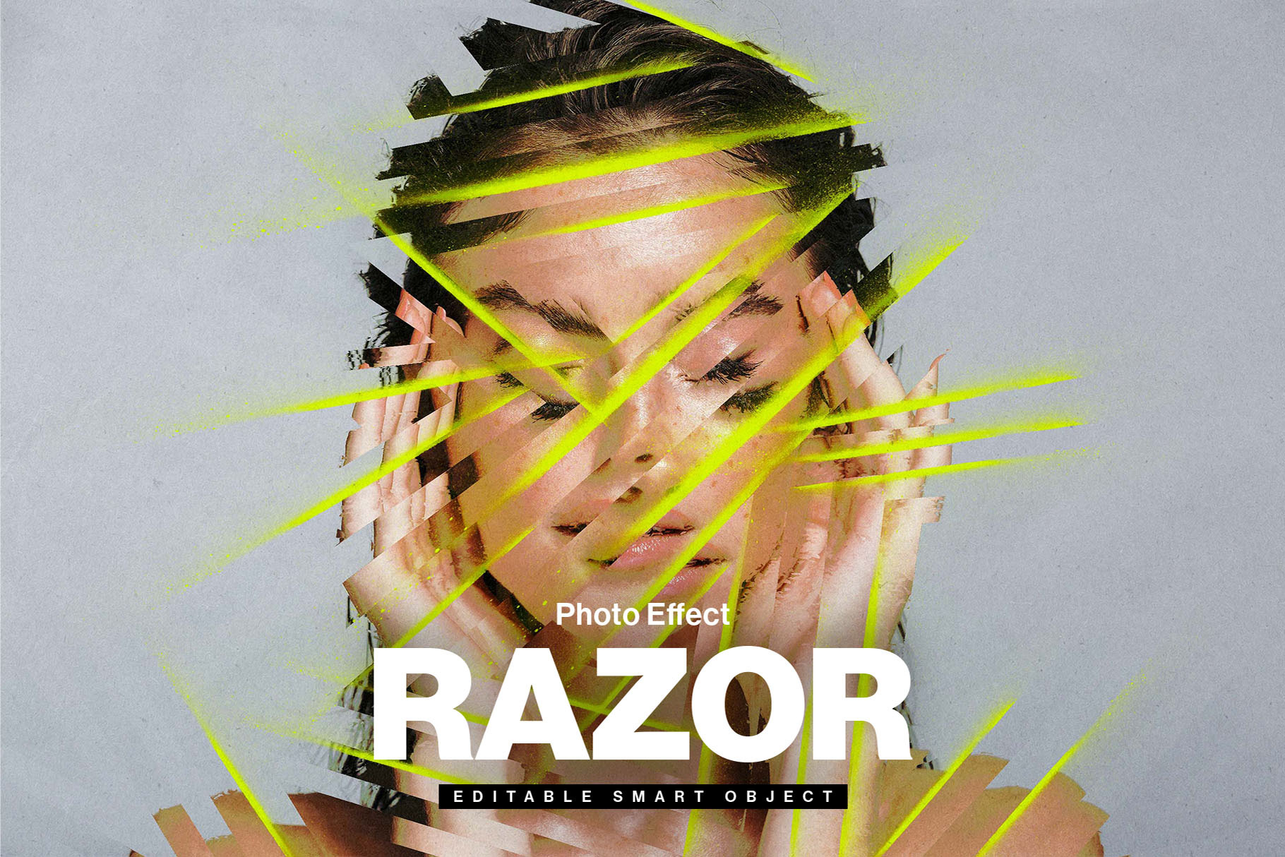 Razor Abstract Photo Effect Template in PSD