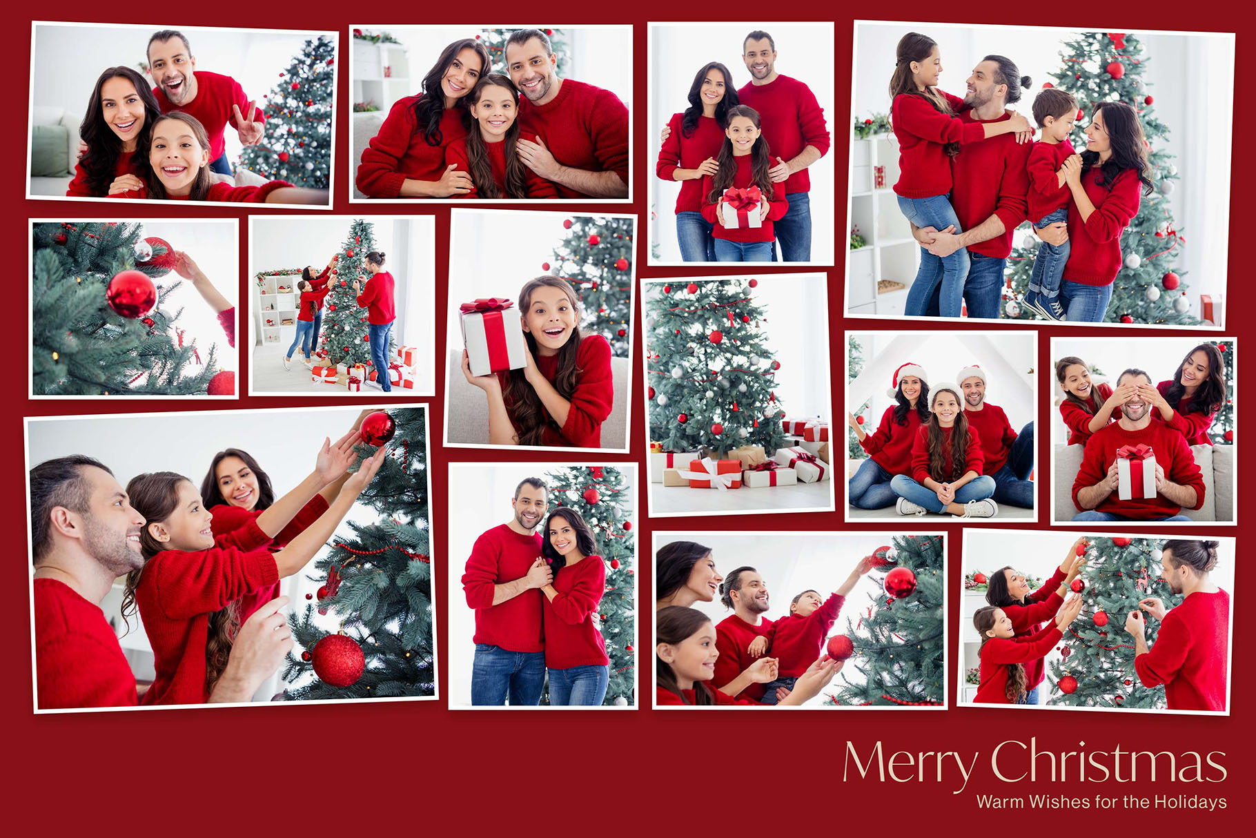 Christmas Family Photo Collage Template in PSD